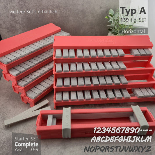 Letterino · Starter-Set · Complete · Typ A · Horizontal · A-Z + 0-9