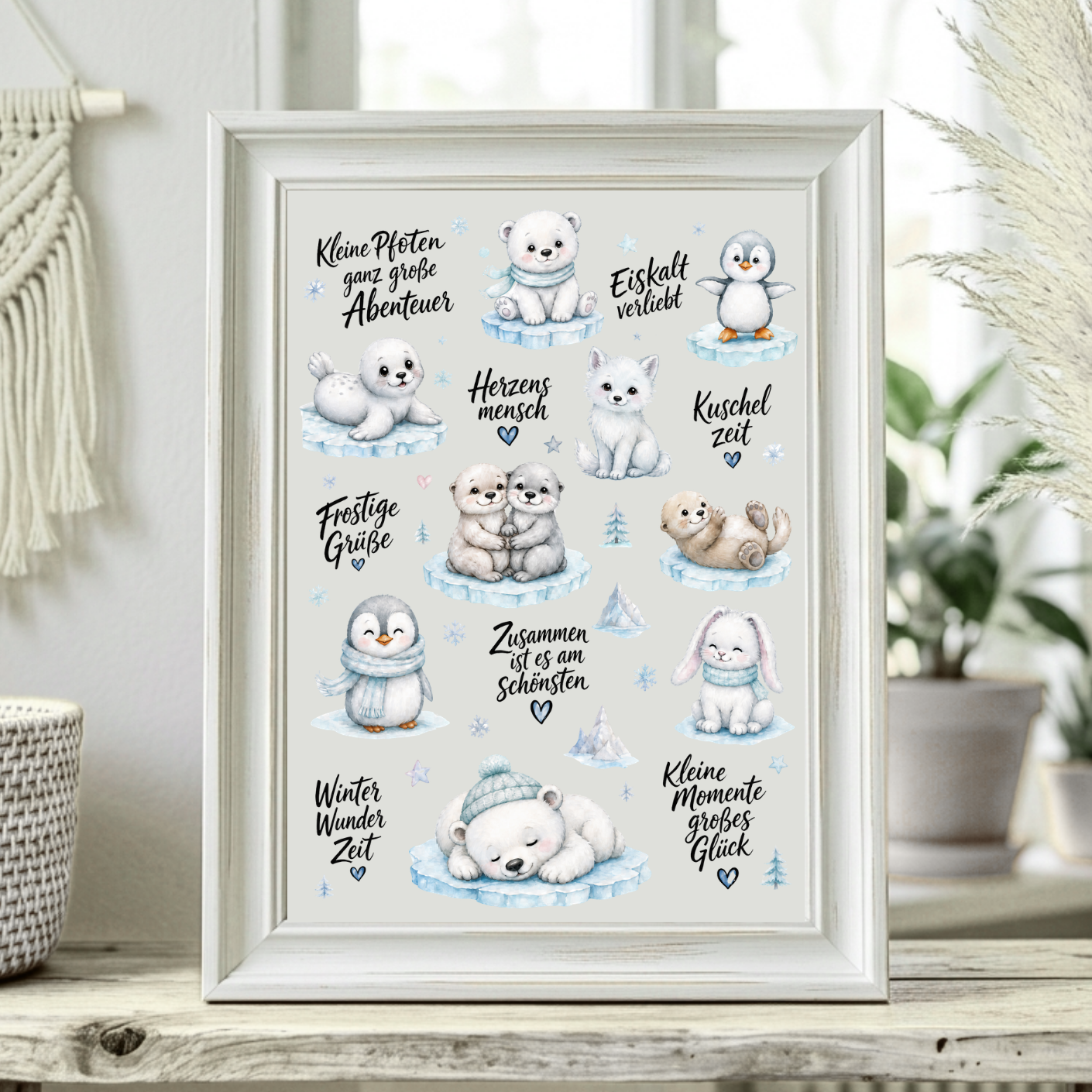 Rub On randlos •Frostige Tiere• A5 Bogen  •115•