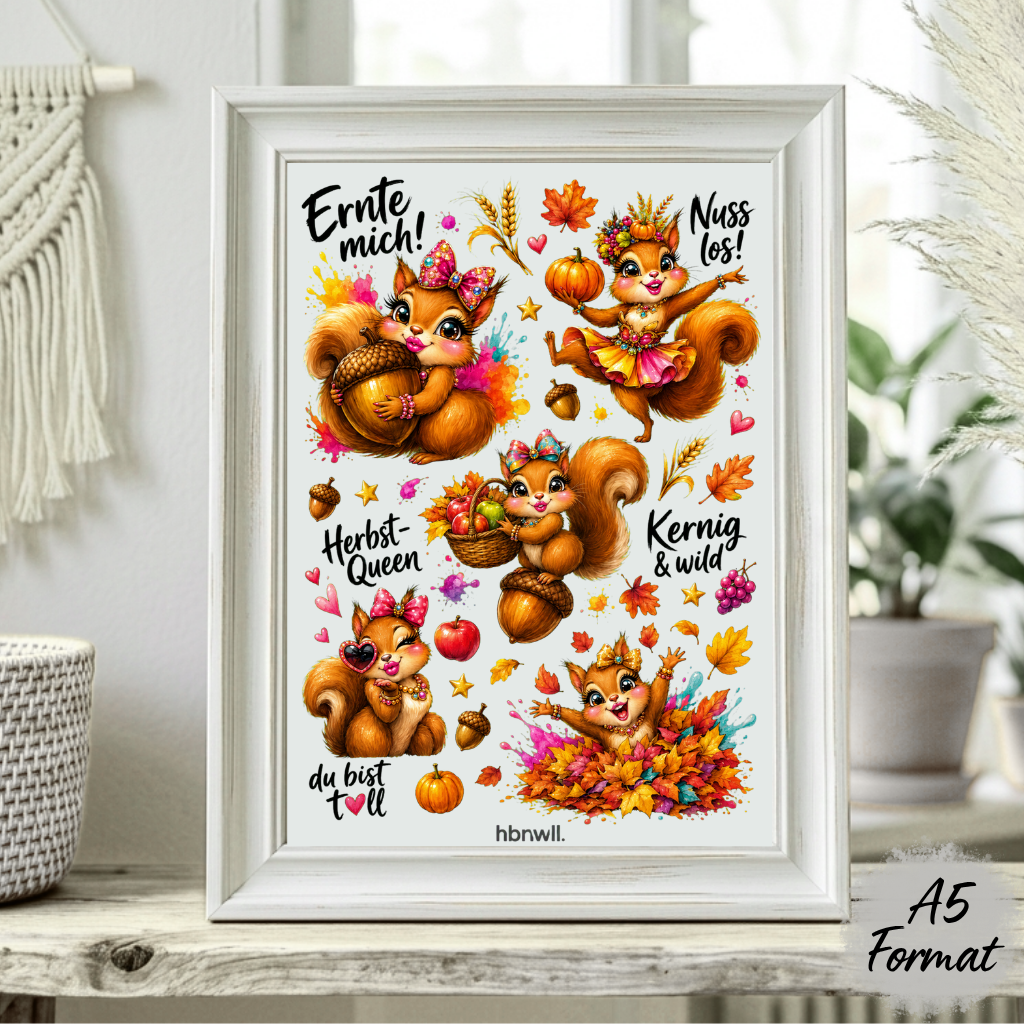 Rub On randlos •Herbst Queen• A5 Bogen