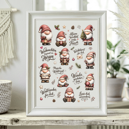 Rub On randlos •Weihnachts Wichtel• A5 Bogen  •108•