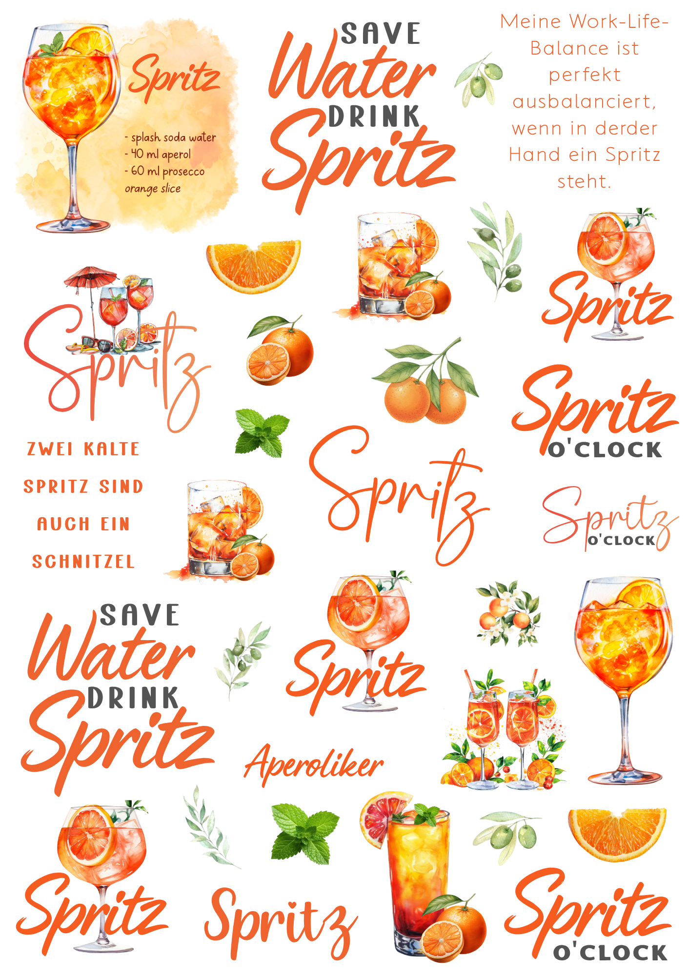Rub On randlos •Spritz• A5 Bogen