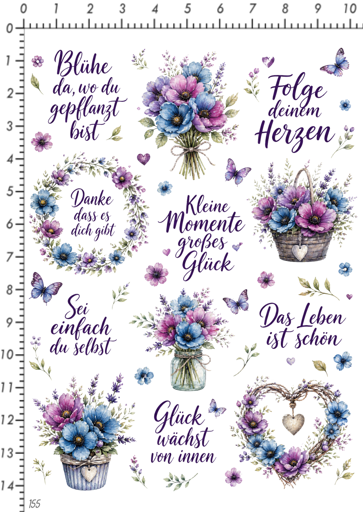 Rub On randlos •Blühe da wo gepflanzt wird• •155•