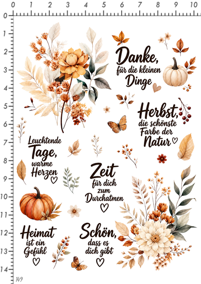 Rub On randlos •Herbst Blume• •149•