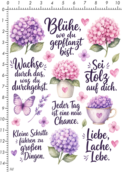 Rub On randlos •Hortensien Liebe• •148•