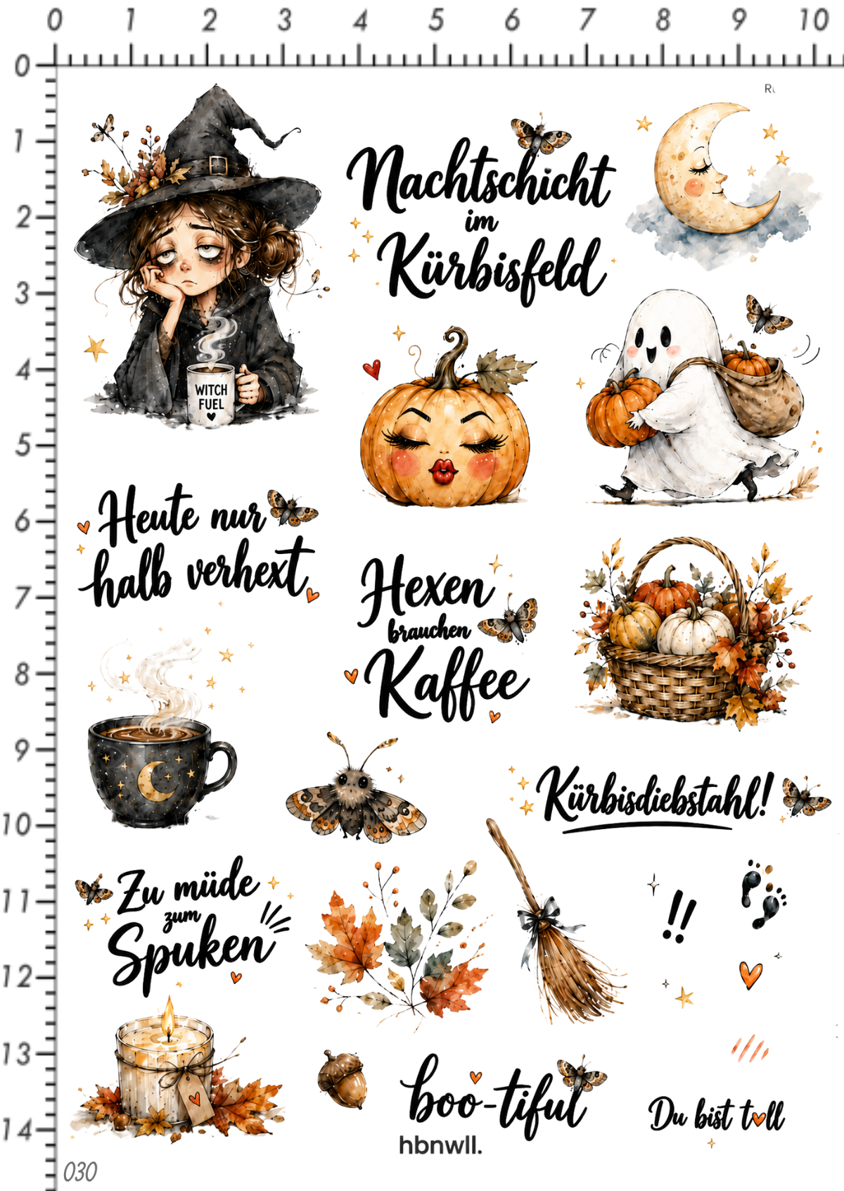Rub On randlos •Freches Halloween•030•