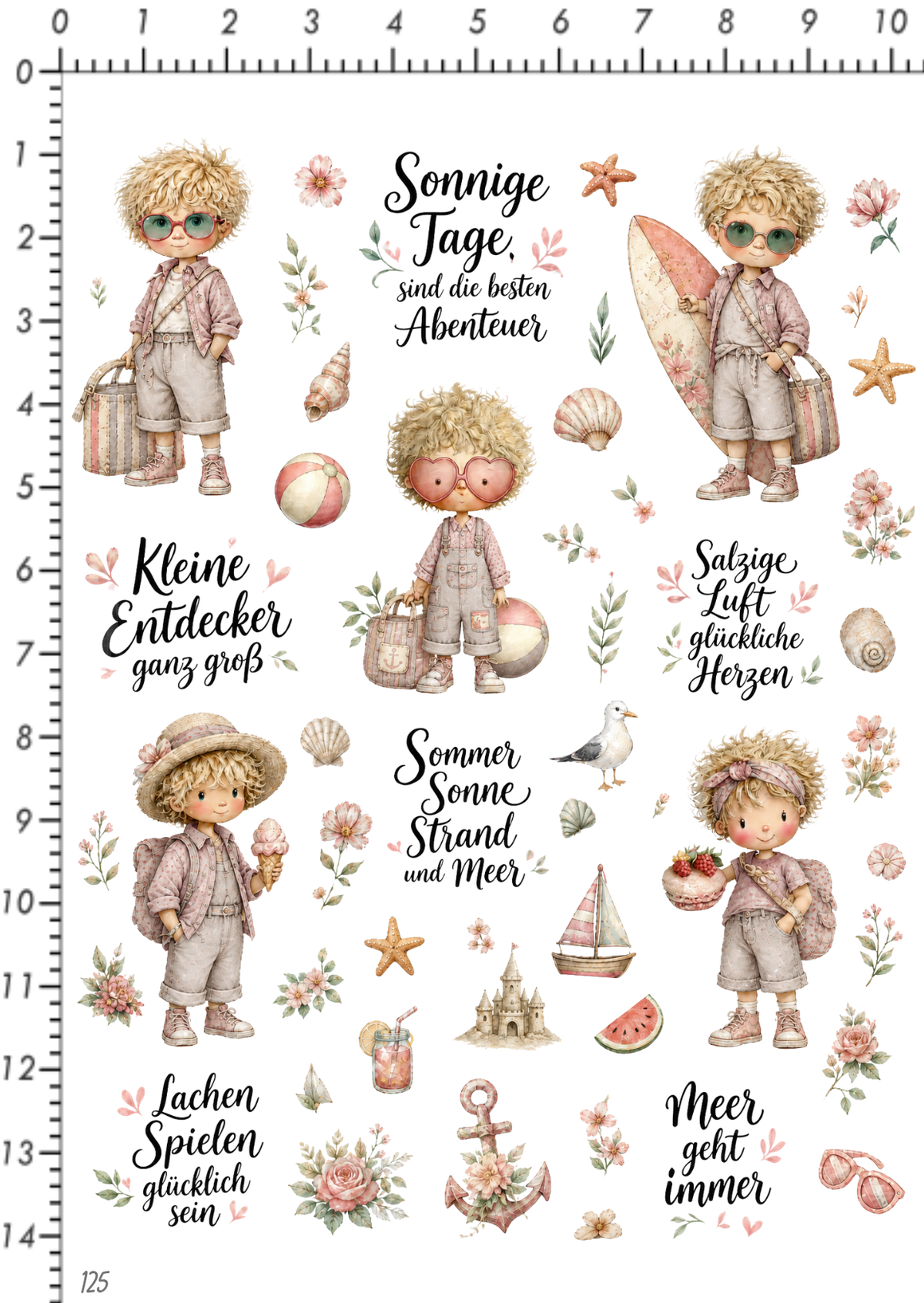 Rub On randlos •Sommer Junge• •125•
