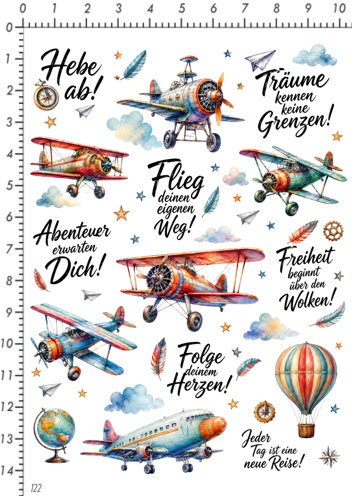 Rub On randlos •Flugzeug• •122•