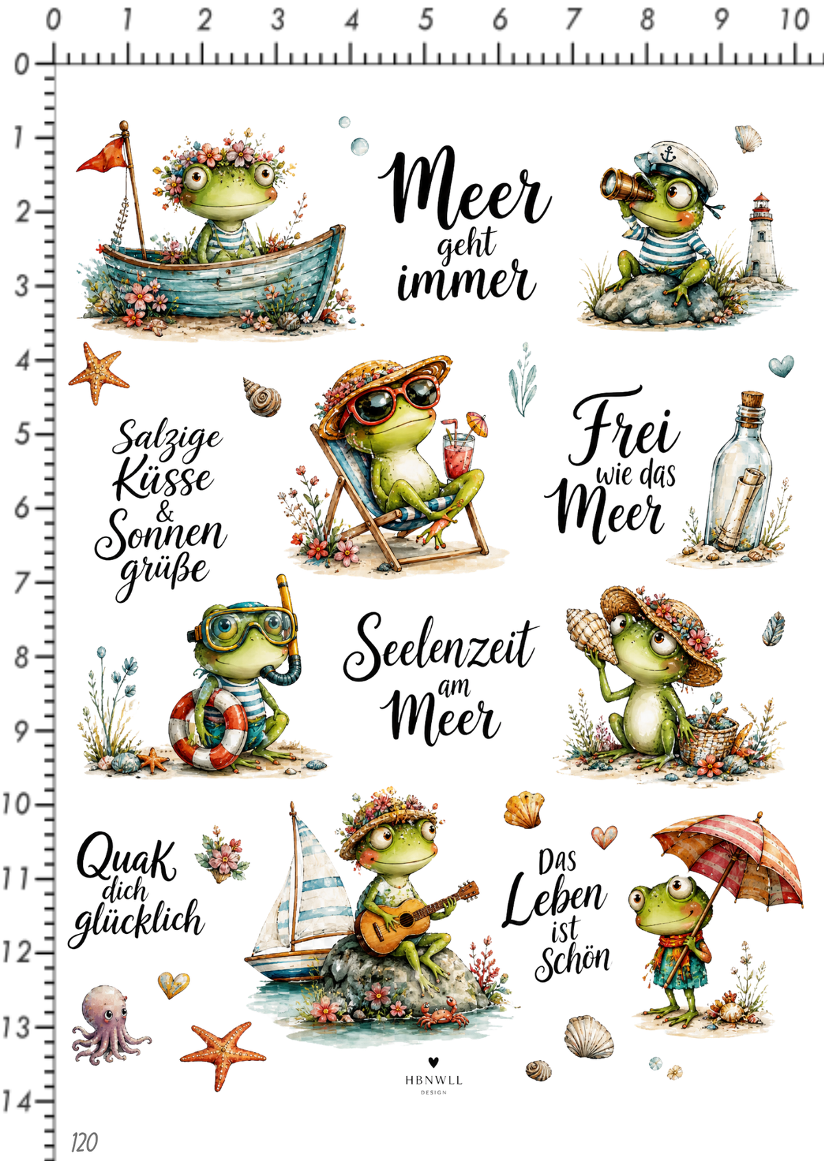 Rub On randlos •Meeres Frosch• •120•