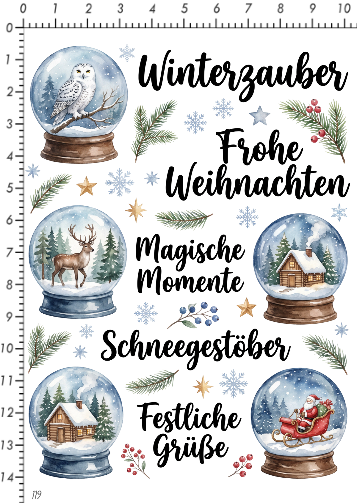 Rub On randlos •Schneekugel• •119•