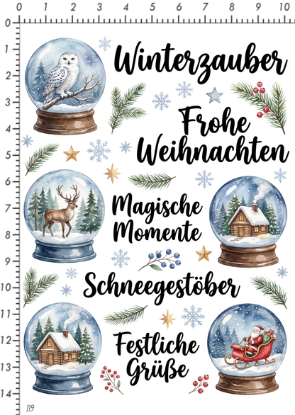 Rub On randlos •Schneekugel• •119•