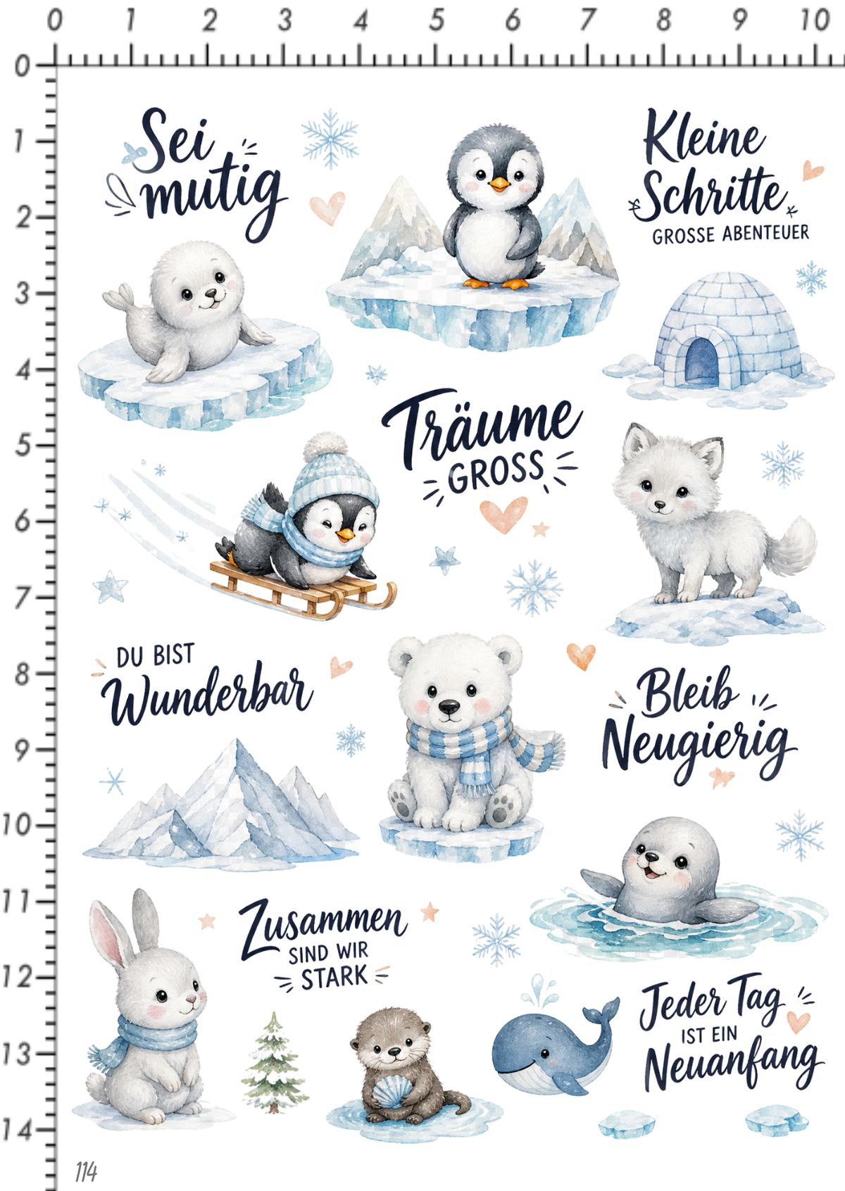 Rub On randlos •Polar Tiere• •114•