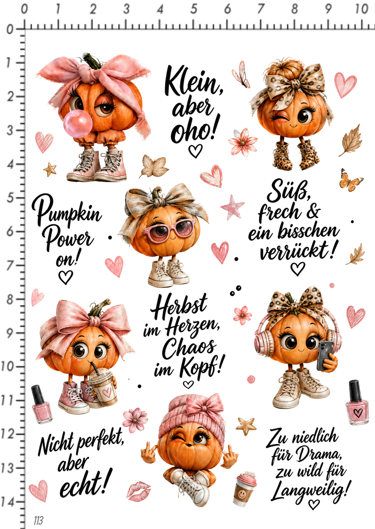 Rub On randlos •frecher Kürbis• •113•