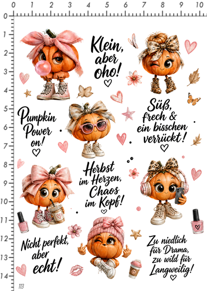 Rub On randlos •frecher Kürbis• •113•