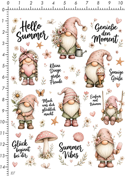 Rub On randlos •Sommer Wichtel •107•