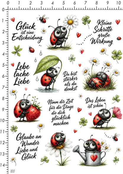 Rub On randlos •Marienkäfer• •100•