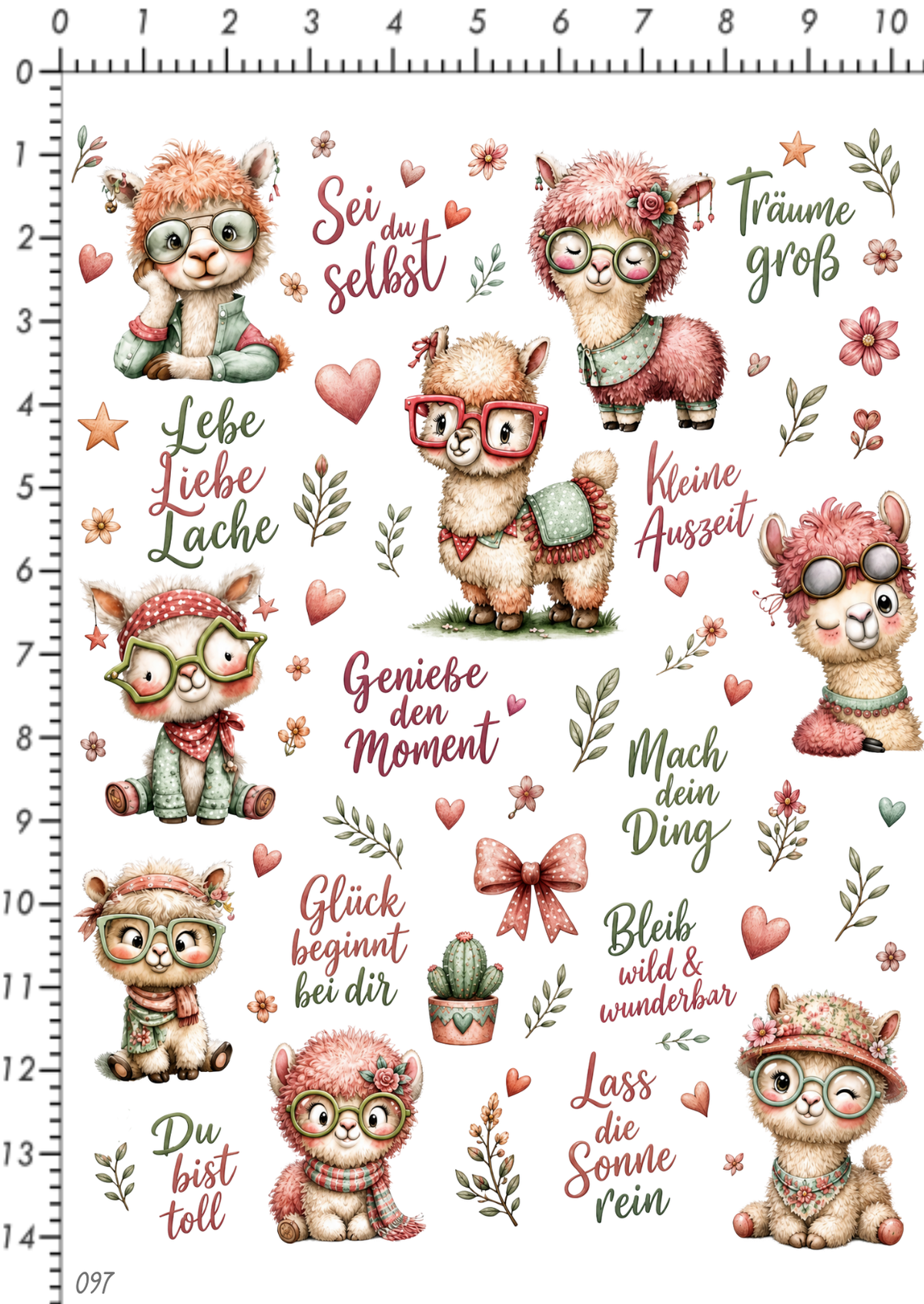 Rub On randlos •Alpaka Mutmacher• •097•