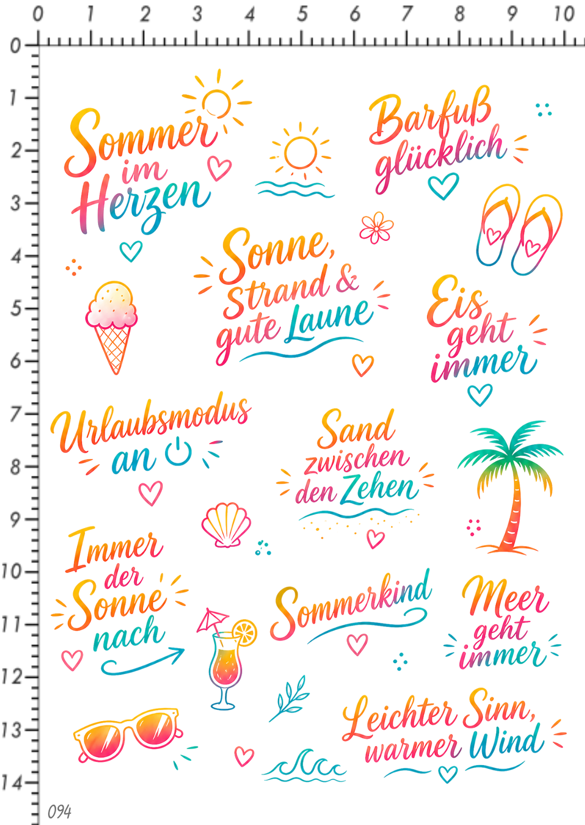 Rub On randlos •Sommer Zeit• •094•