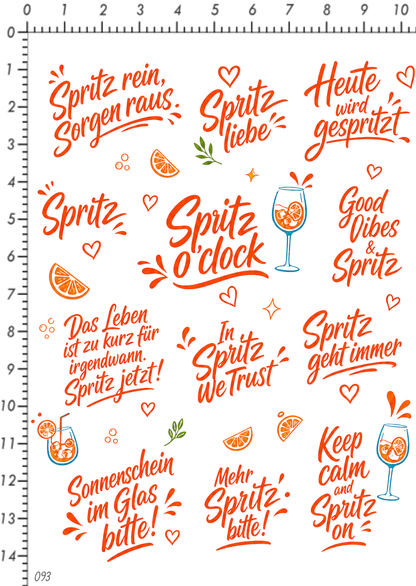 Rub On randlos •Spritz Schriftzüge• •093•