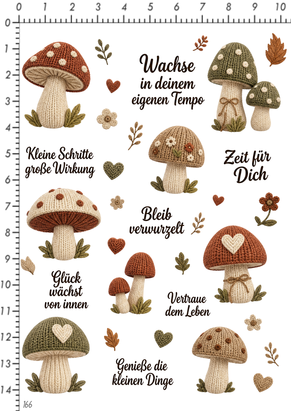 Rub On randlos •Strick Pilze•166•