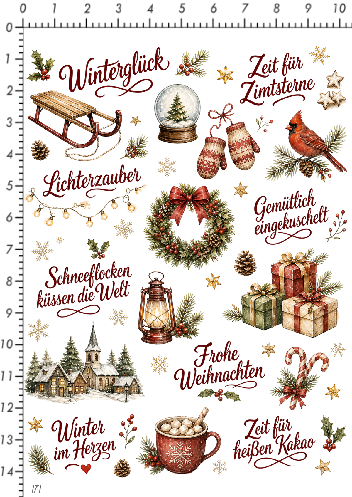 Rub On randlos •Winterglück• •171•