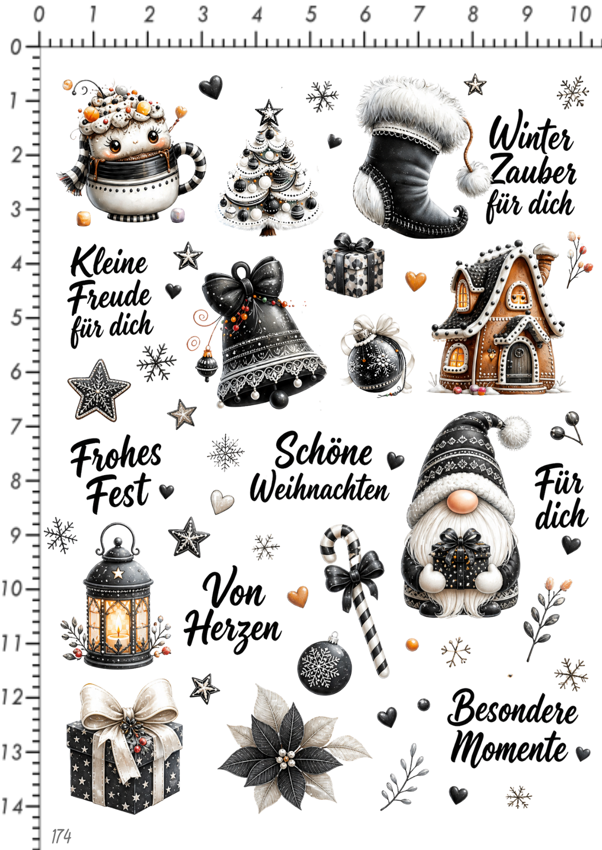 Rub On randlos •Schöne Weihnachten• •174•