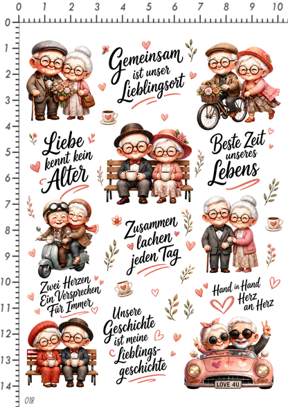 Rub On randlos •Oma & Opa Liebe• A5 Bogen •018•