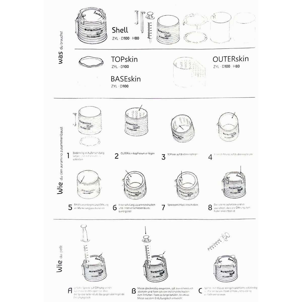 Gießform Basis-Shell (Abschlusskante & Matte separat bestellen)