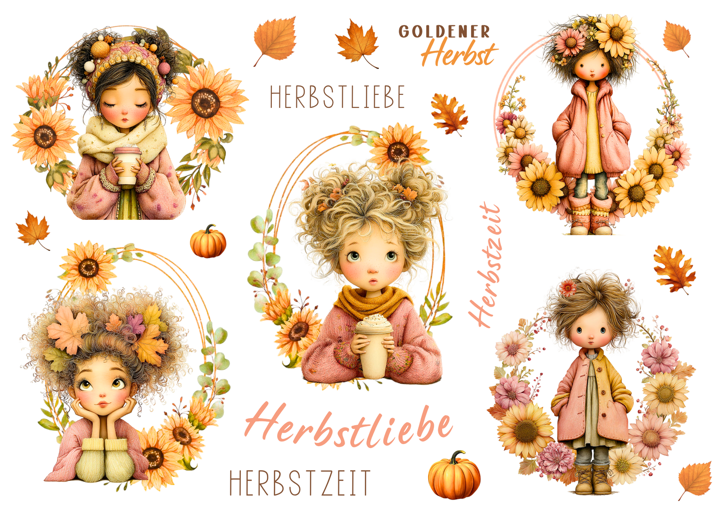 Rub On randlos •Herbst Liebe  • A5 Bogen