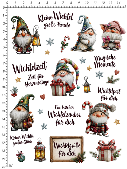 Rub On randlos •Strick Pilze• A5 Bogen  •167•