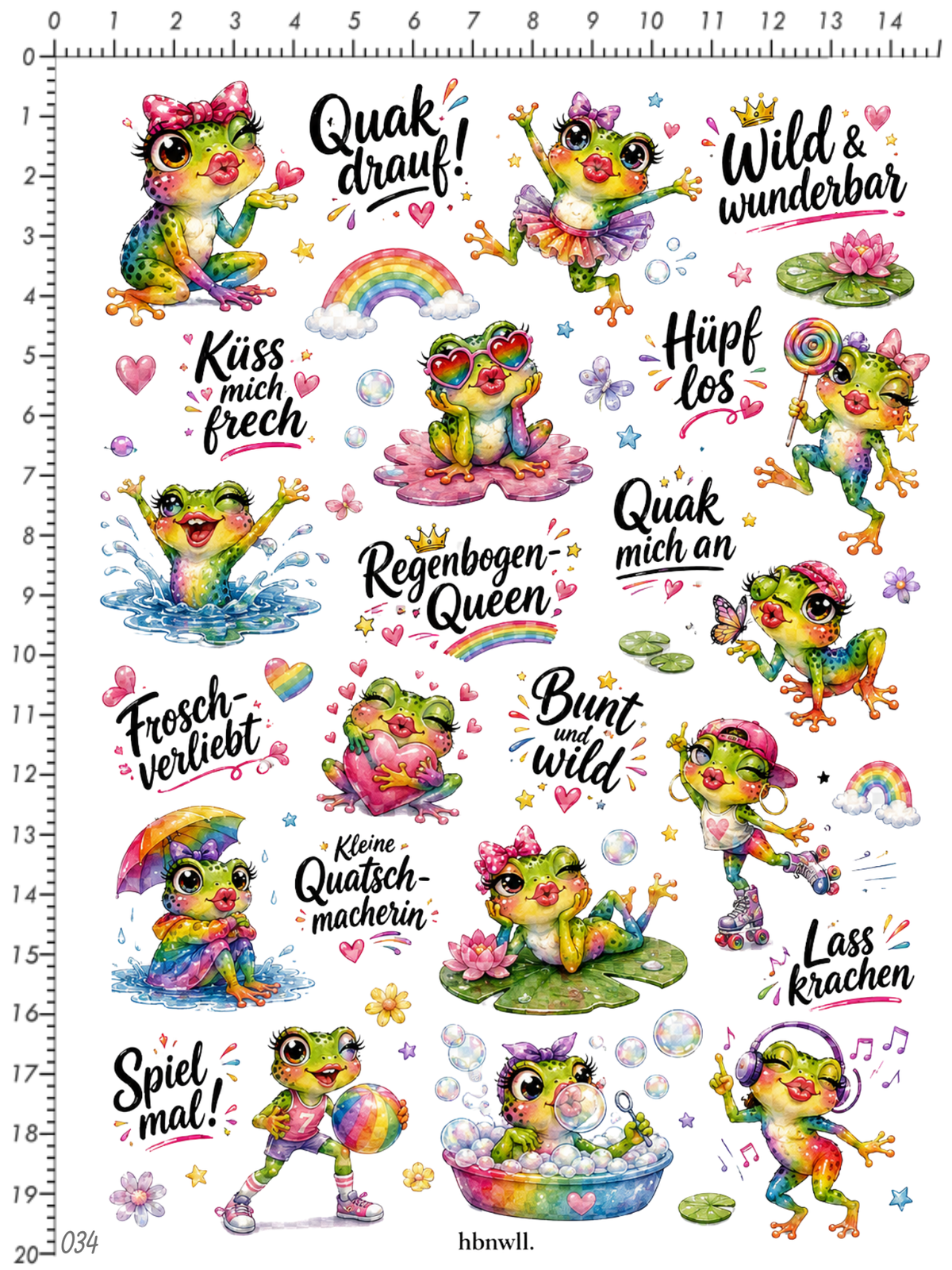 Rub On randlos •Frecher Frosch•034•
