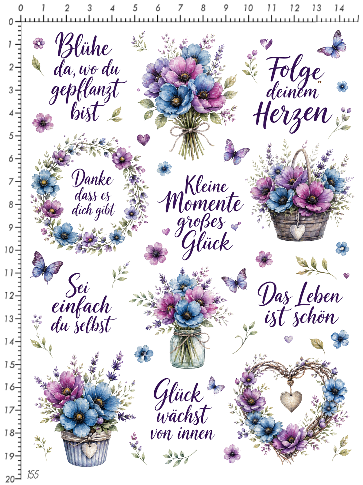 Rub On randlos •Blühe da wo gepflanzt wird• •155•
