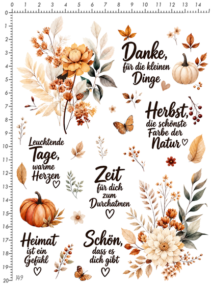 Rub On randlos •Herbst Blume• •149•
