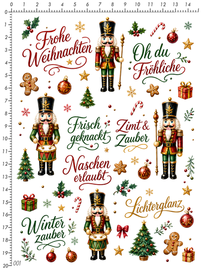 Rub On randlosl • Nussknacker Weihnachten • A5 Bogen  •001•
