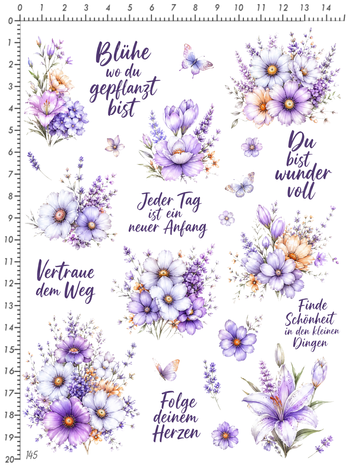 Rub On randlos •Blühe wo gepflanzt wird• •145•