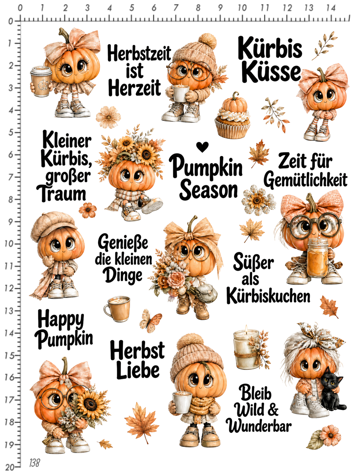 Rub On randlos •Kürbis Küsse• •138•