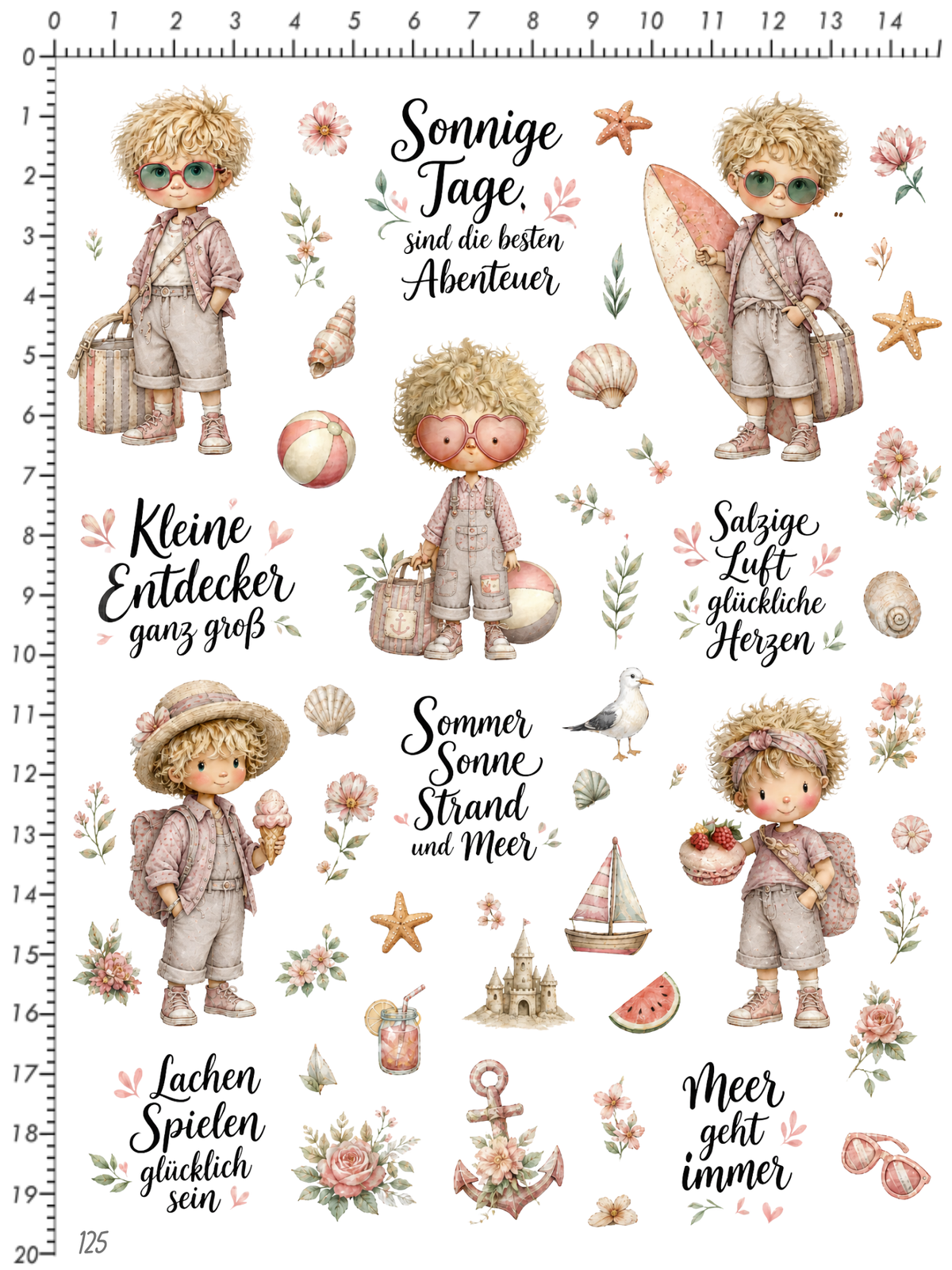 Rub On randlos •Sommer Junge• •125•