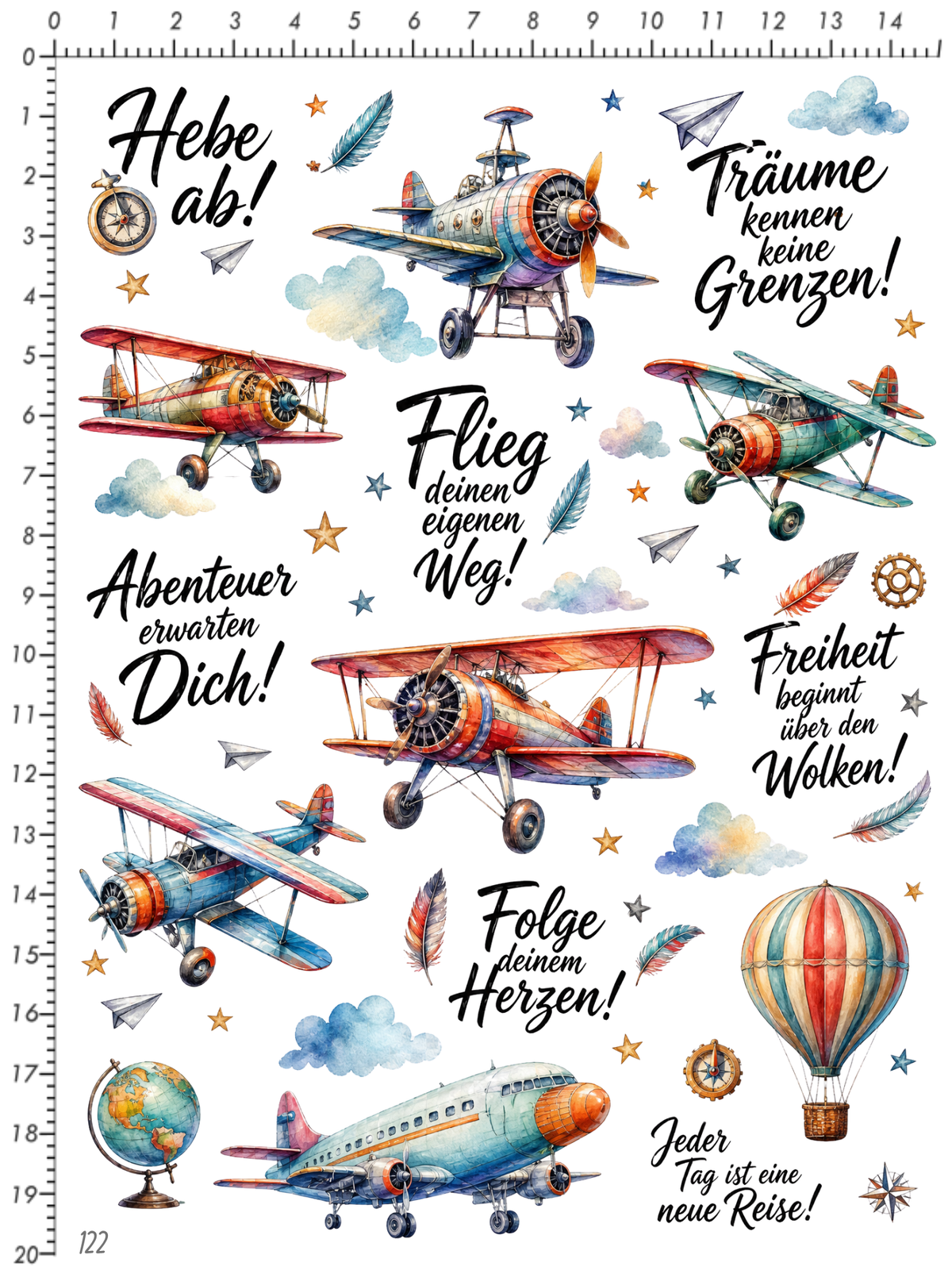 Rub On randlos •Flugzeug• •122•