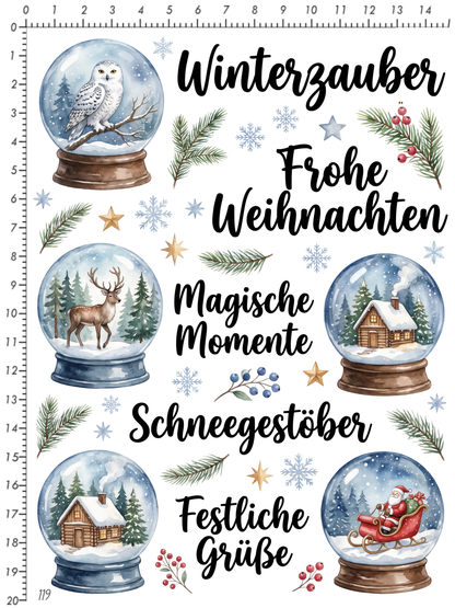 Rub On randlos •Schneekugel• •119•