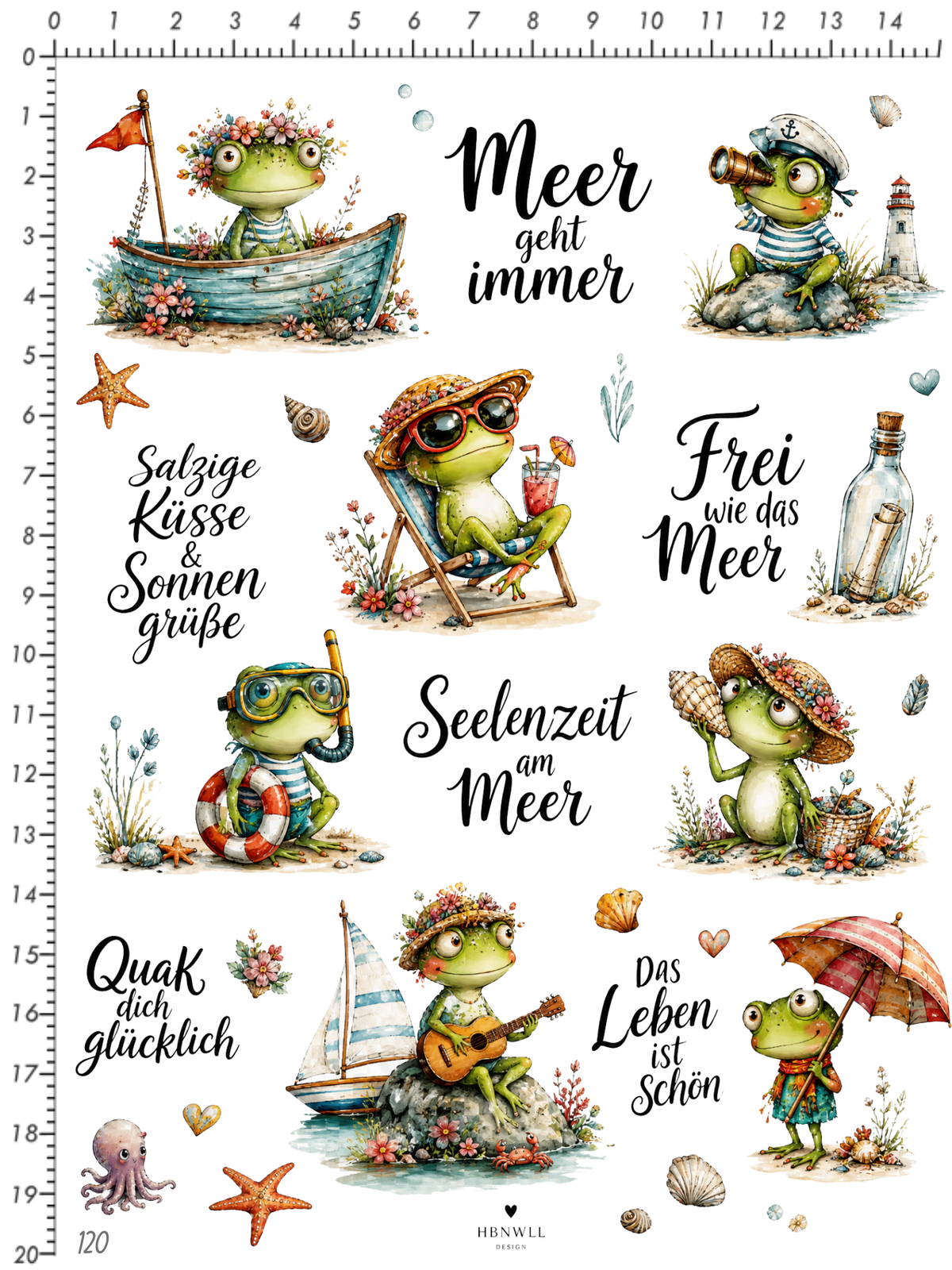 Rub On randlos •Meeres Frosch• •120•