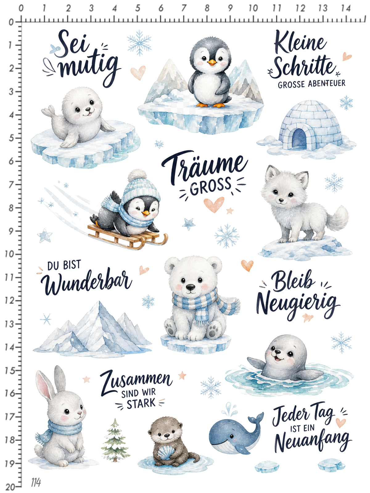 Rub On randlos •Polar Tiere• •114•