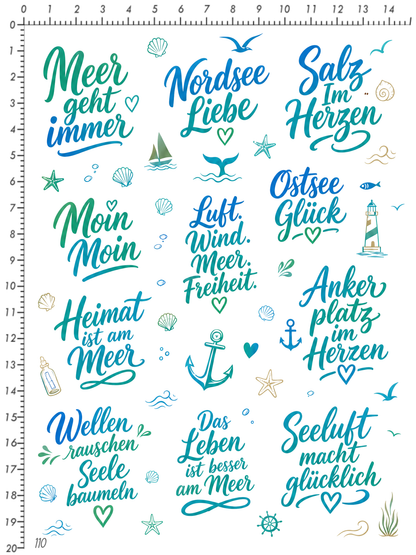 Rub On randlos •Sprüche Meer• •110•