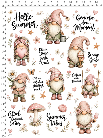 Rub On randlos •Sommer Wichtel •107•