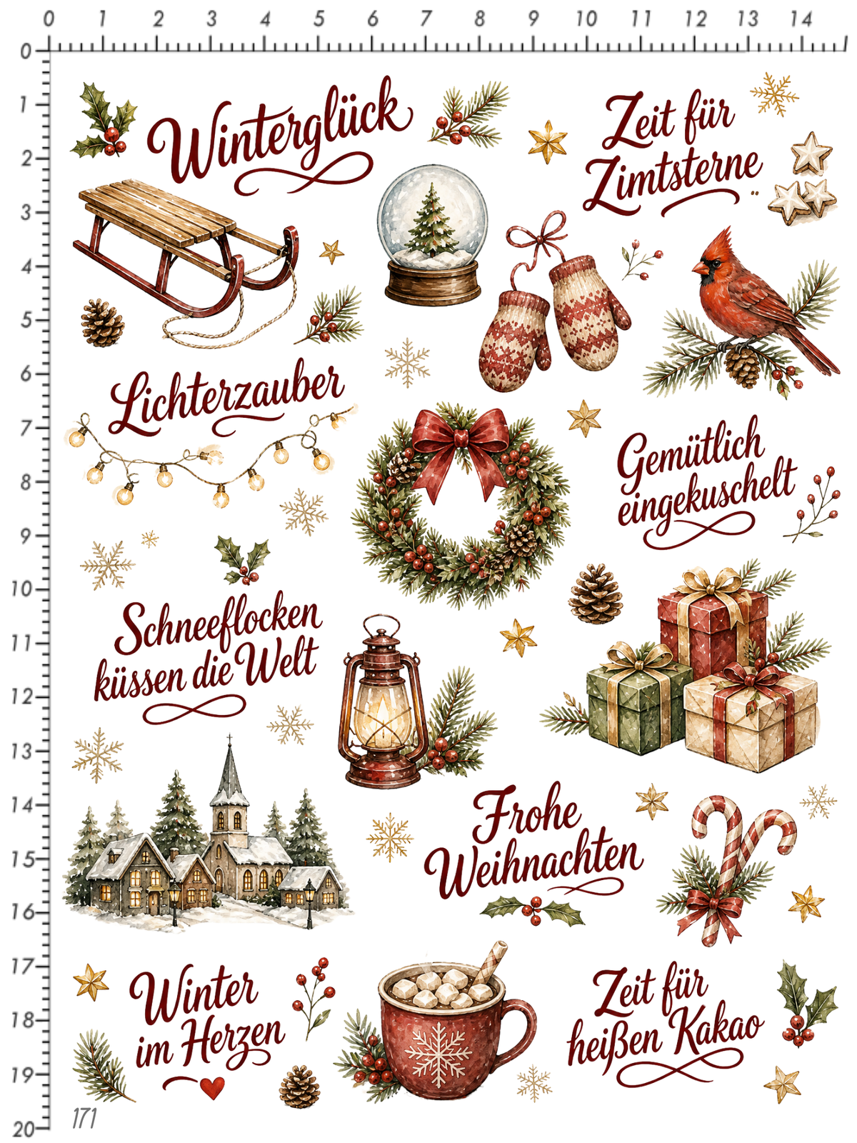 Rub On randlos •Winterglück• •171•