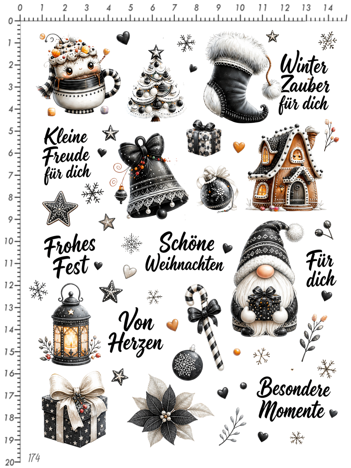 Rub On randlos •Schöne Weihnachten• •174•