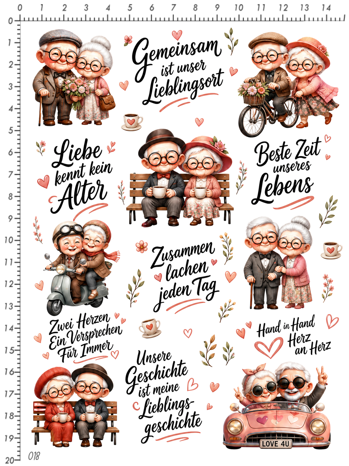 Rub On randlos •Oma & Opa Liebe• A5 Bogen •018•