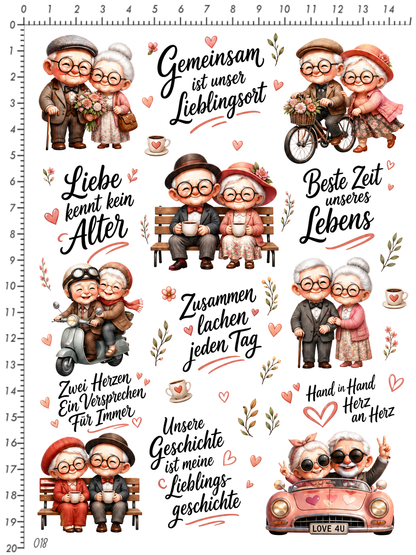 Rub On randlos •Oma & Opa Liebe• A5 Bogen •018•
