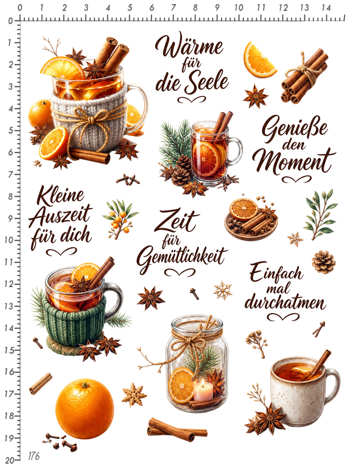 Rub On randlos •Glühwein• •176•