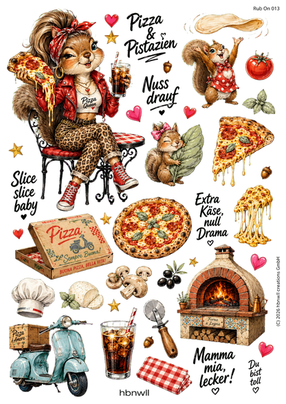 Rub On randlos •Pizza Party • A5 Bogen