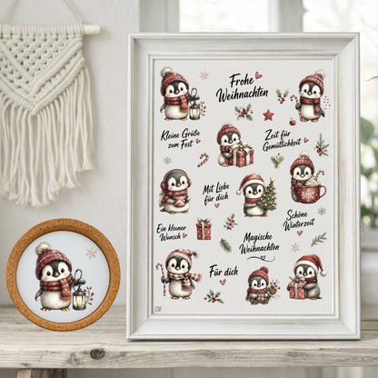 Rub On randlos •Winter Pinguin• •128•