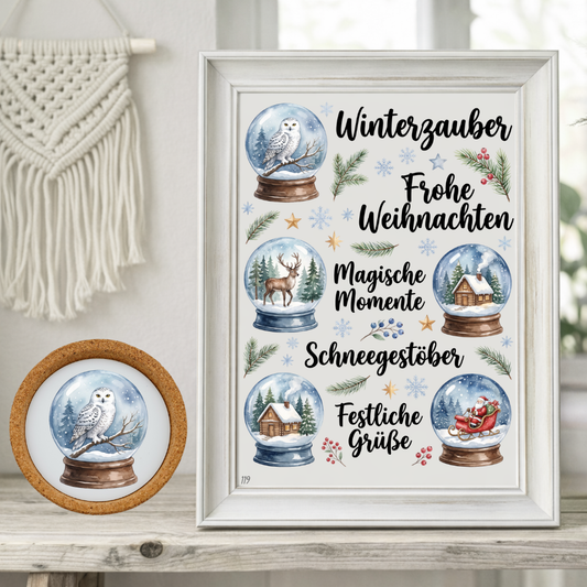 Rub On randlos •Schneekugel• •119•